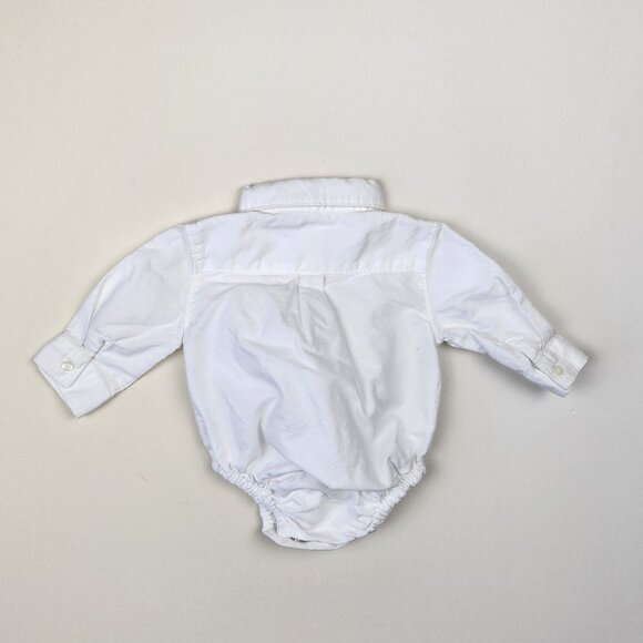 Janie and Jack Baby Train Icon Oxford Bodysuit sz 0-3 months - Picture 2 of 11